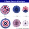 4th of July Patriotic Decorations - 12Pcs Hanging Paper Fan for USA Patriotic Decorations Independence Day Memorial Day American Theme Party Veterans Birthday Decor Supplies